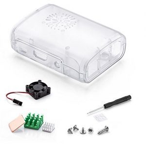 raspberryitalia aukru case trasparente con ventola per raspberry pi 3 modello b pluspi 3pi