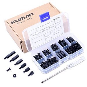 raspberryitalia kuman 180 pieces m3 nylon male female hex utility spacer standoff screw nut