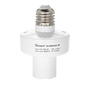 raspberryitalia sonoff slampher e27 wireles led light bulb holder 433mhz rf wifi smart light