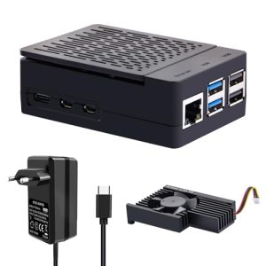 GeeekPi Raspberry Pi 5 ABS Case with Raspberry Pi 5 27W 5.1V 5A Power Supply Kit